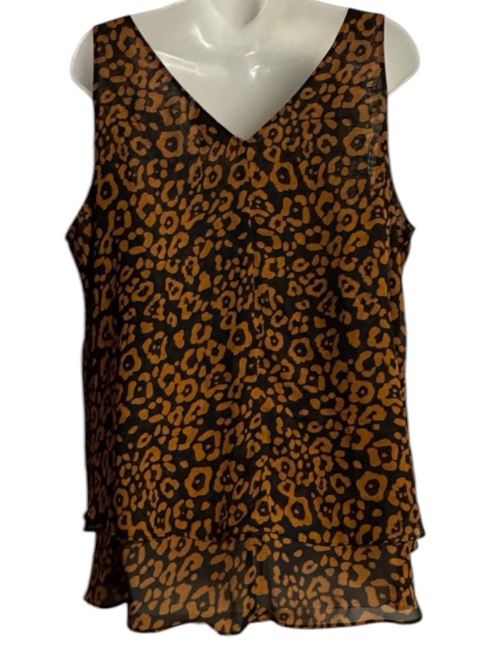 Lane Bryant Leopard Print Flowy V-Neck Top SIZE:  18     #11 - Picture 5 of 8